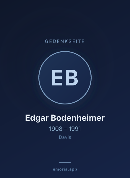 Gedenkportrait von Edgar Bodenheimer
