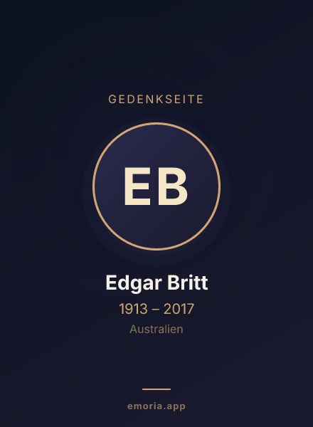 Gedenkportrait von Edgar Britt