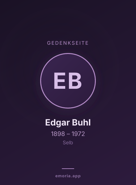 Gedenkportrait von Edgar Buhl