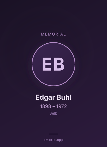 Memorial portrait of Edgar Buhl