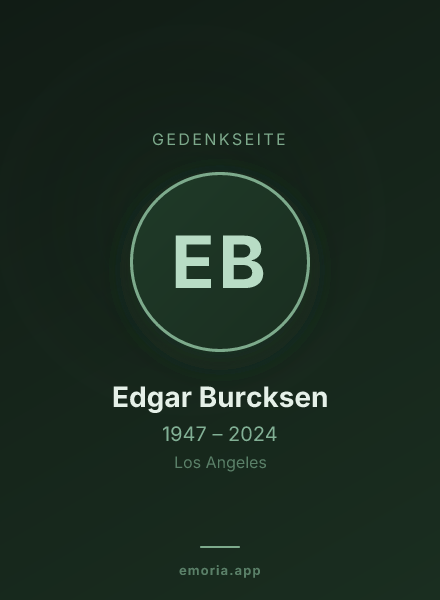 Gedenkportrait von Edgar Burcksen