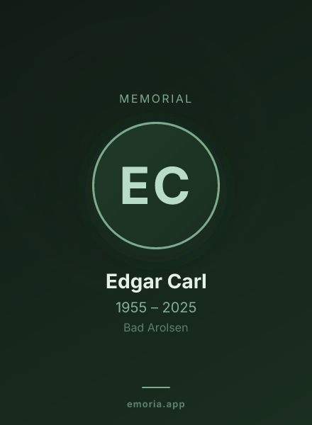 Memorial portrait of Edgar Carl