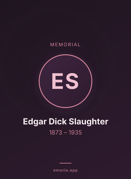 Memorial portrait of Edgar Dick Slaughter