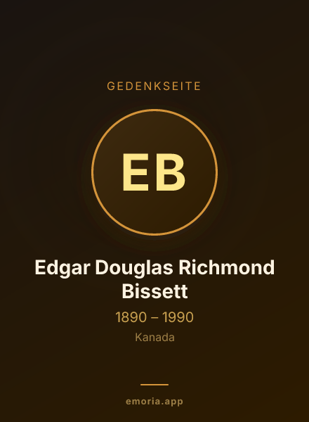 Gedenkportrait von Edgar Douglas Richmond Bissett