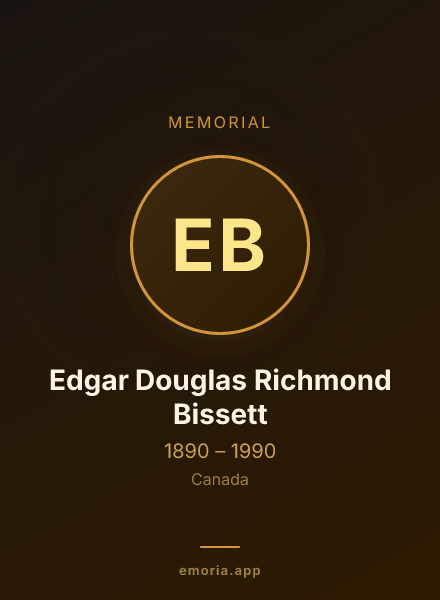 Memorial portrait of Edgar Douglas Richmond Bissett