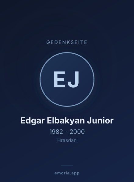Gedenkportrait von Edgar Elbakyan Junior