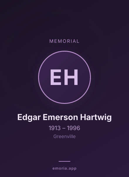 Memorial portrait of Edgar Emerson Hartwig