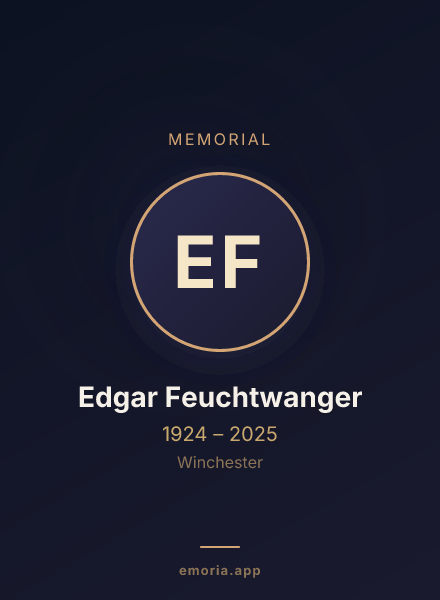 Memorial portrait of Edgar Feuchtwanger