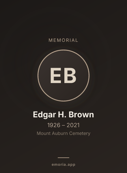 Memorial portrait of Edgar H. Brown