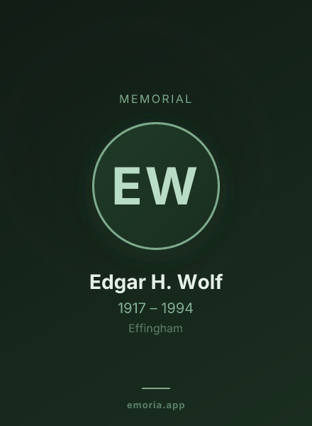 Memorial portrait of Edgar H. Wolf