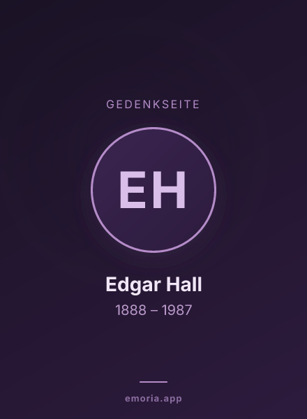 Gedenkportrait von Edgar Hall