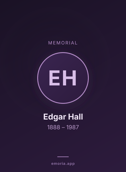 Memorial portrait of Edgar Hall