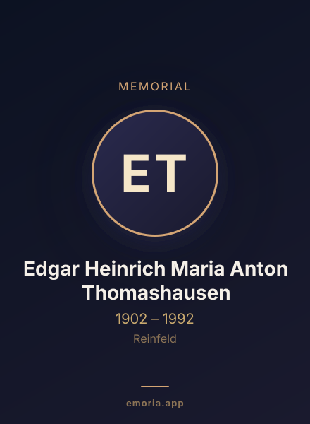 Memorial portrait of Edgar Heinrich Maria Anton Thomashausen