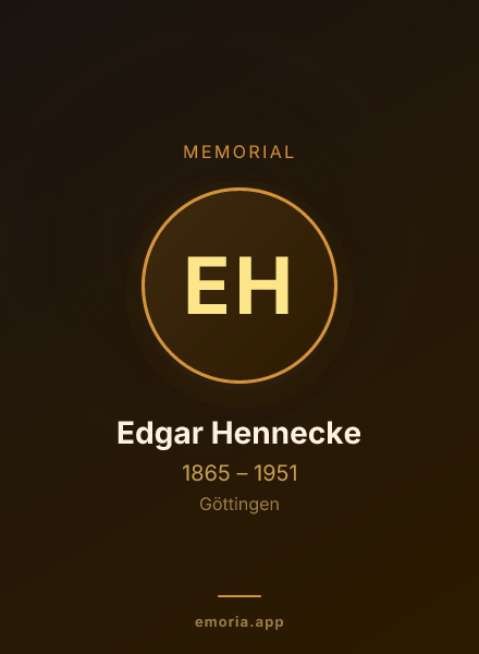 Memorial portrait of Edgar Hennecke