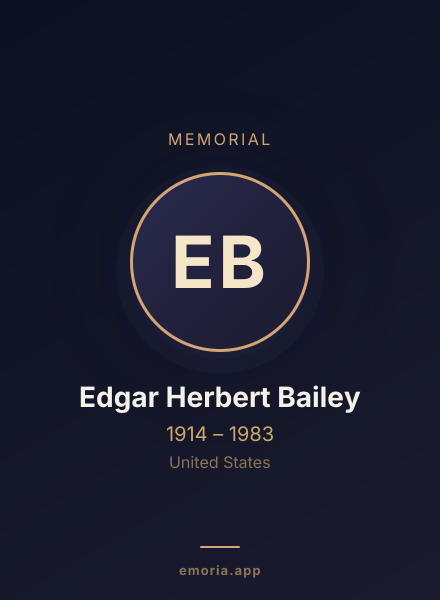 Memorial portrait of Edgar Herbert Bailey