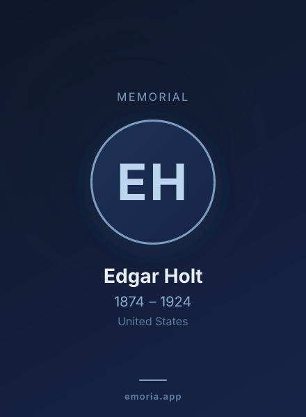 Memorial portrait of Edgar Holt