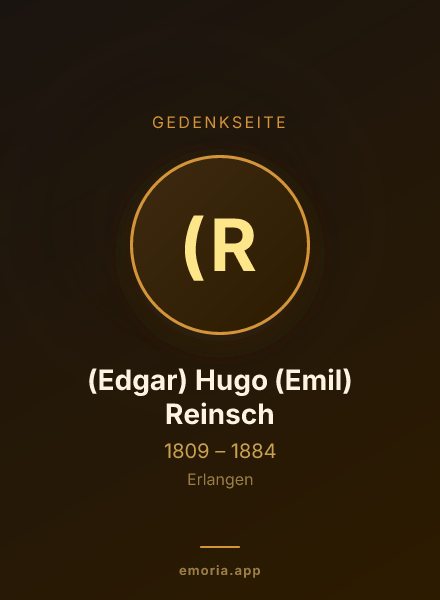 Gedenkportrait von (Edgar) Hugo (Emil) Reinsch