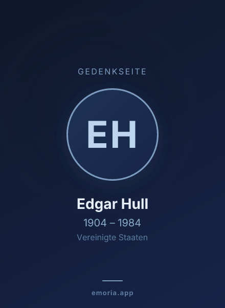 Gedenkportrait von Edgar Hull