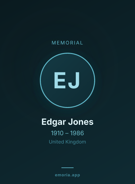 Memorial portrait of Edgar Jones