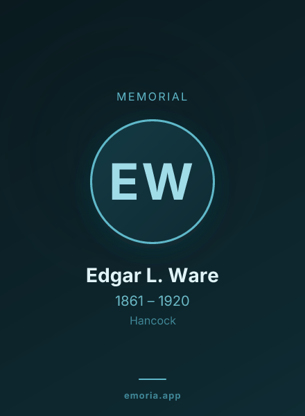 Memorial portrait of Edgar L. Ware