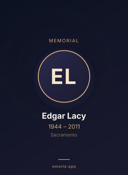 Memorial portrait of Edgar Lacy