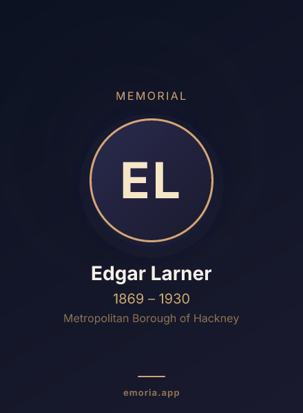 Memorial portrait of Edgar Larner