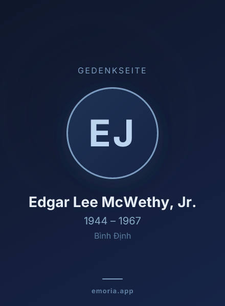 Gedenkportrait von Edgar Lee McWethy, Jr.