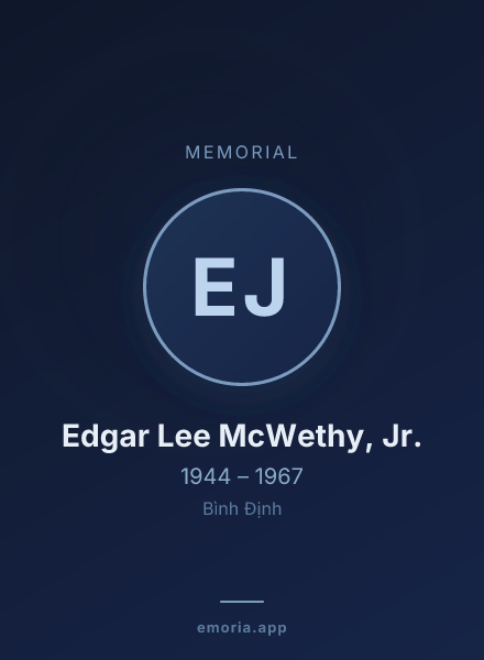 Memorial portrait of Edgar Lee McWethy, Jr.