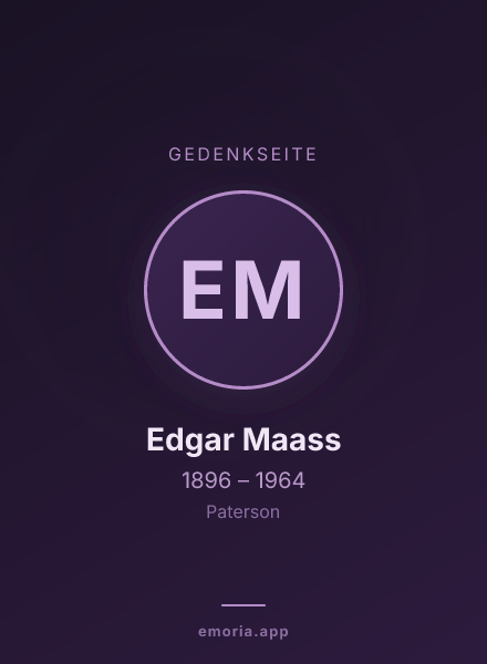 Gedenkportrait von Edgar Maass