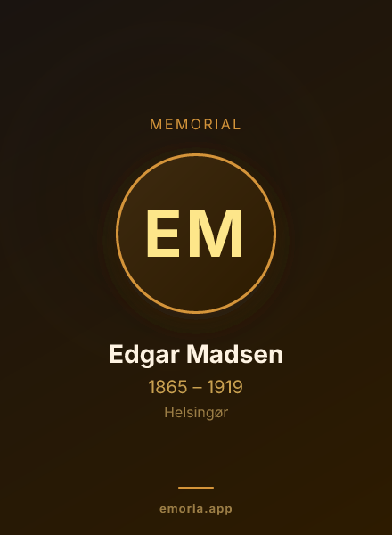 Memorial portrait of Edgar Madsen