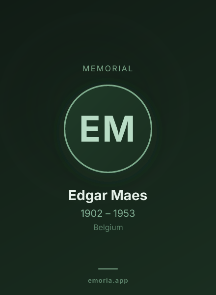 Memorial portrait of Edgar Maes