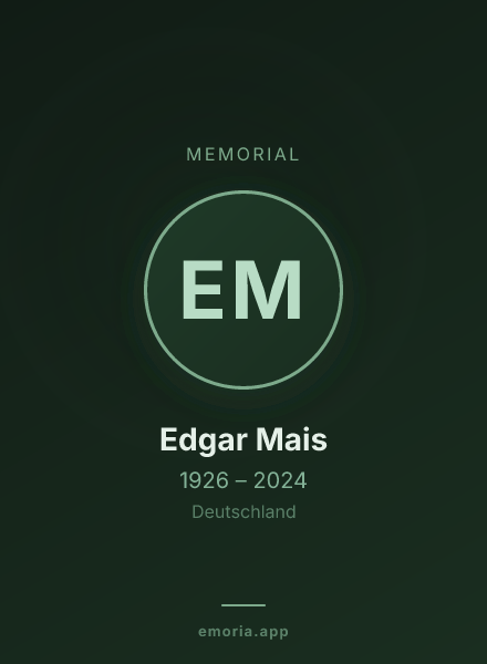 Memorial portrait of Edgar Mais