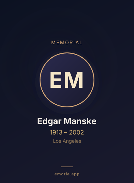 Memorial portrait of Edgar Manske
