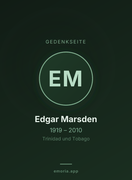 Gedenkportrait von Edgar Marsden