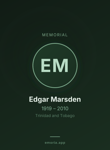Memorial portrait of Edgar Marsden