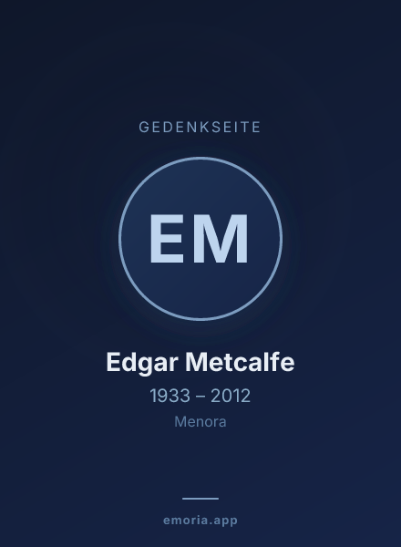 Gedenkportrait von Edgar Metcalfe