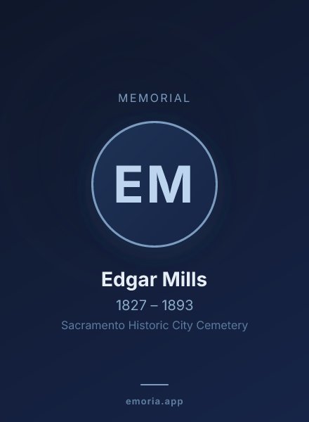 Memorial portrait of Edgar Mills