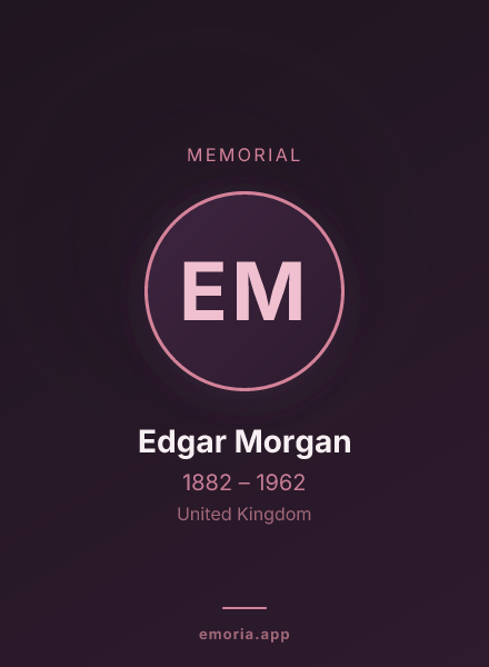 Memorial portrait of Edgar Morgan