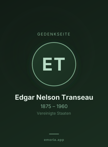 Gedenkportrait von Edgar Nelson Transeau