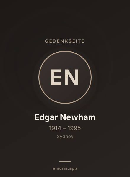 Gedenkportrait von Edgar Newham