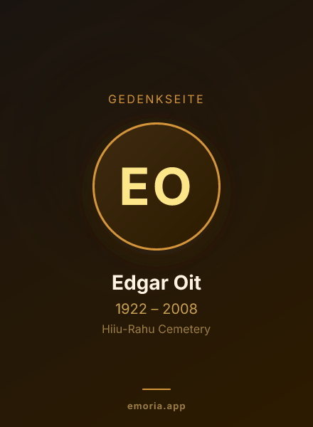 Gedenkportrait von Edgar Oit
