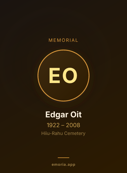 Memorial portrait of Edgar Oit