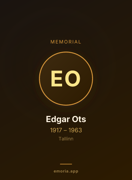 Memorial portrait of Edgar Ots