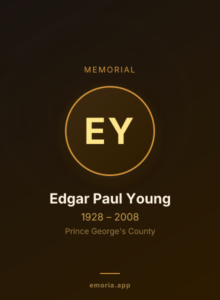 Memorial portrait of Edgar Paul Young