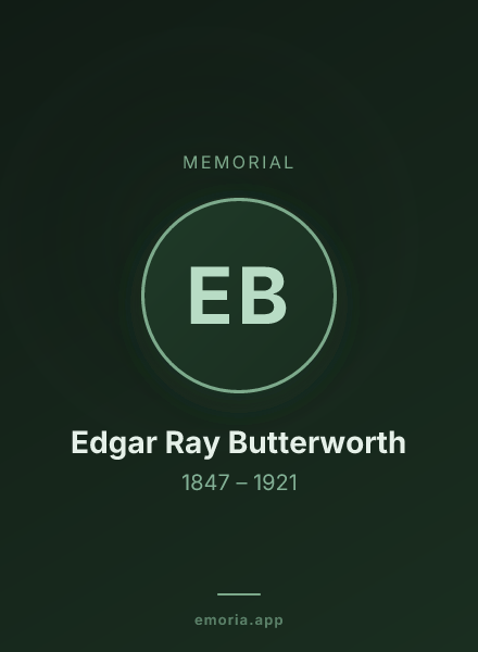 Memorial portrait of Edgar Ray Butterworth