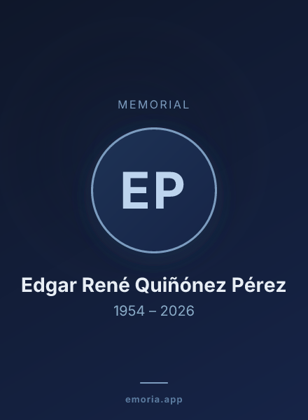 Memorial portrait of Edgar René Quiñónez Pérez