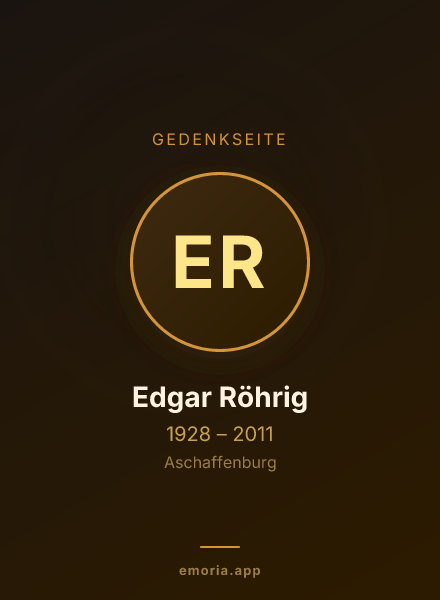 Gedenkportrait von Edgar Röhrig