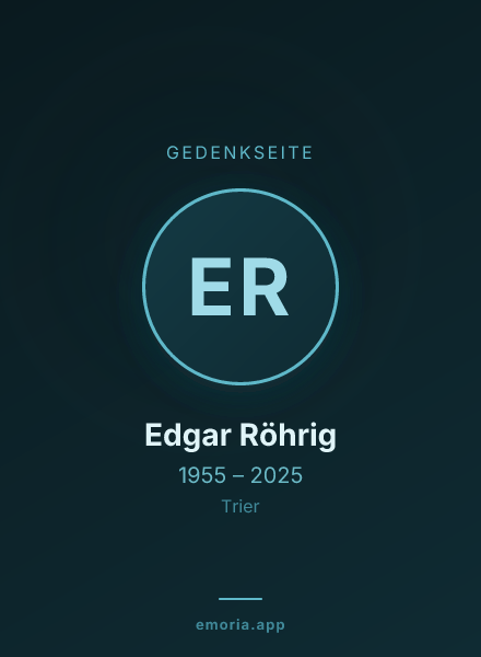 Gedenkportrait von Edgar Röhrig