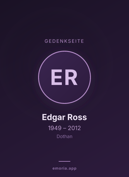 Gedenkportrait von Edgar Ross