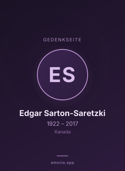 Gedenkportrait von Edgar Sarton-Saretzki